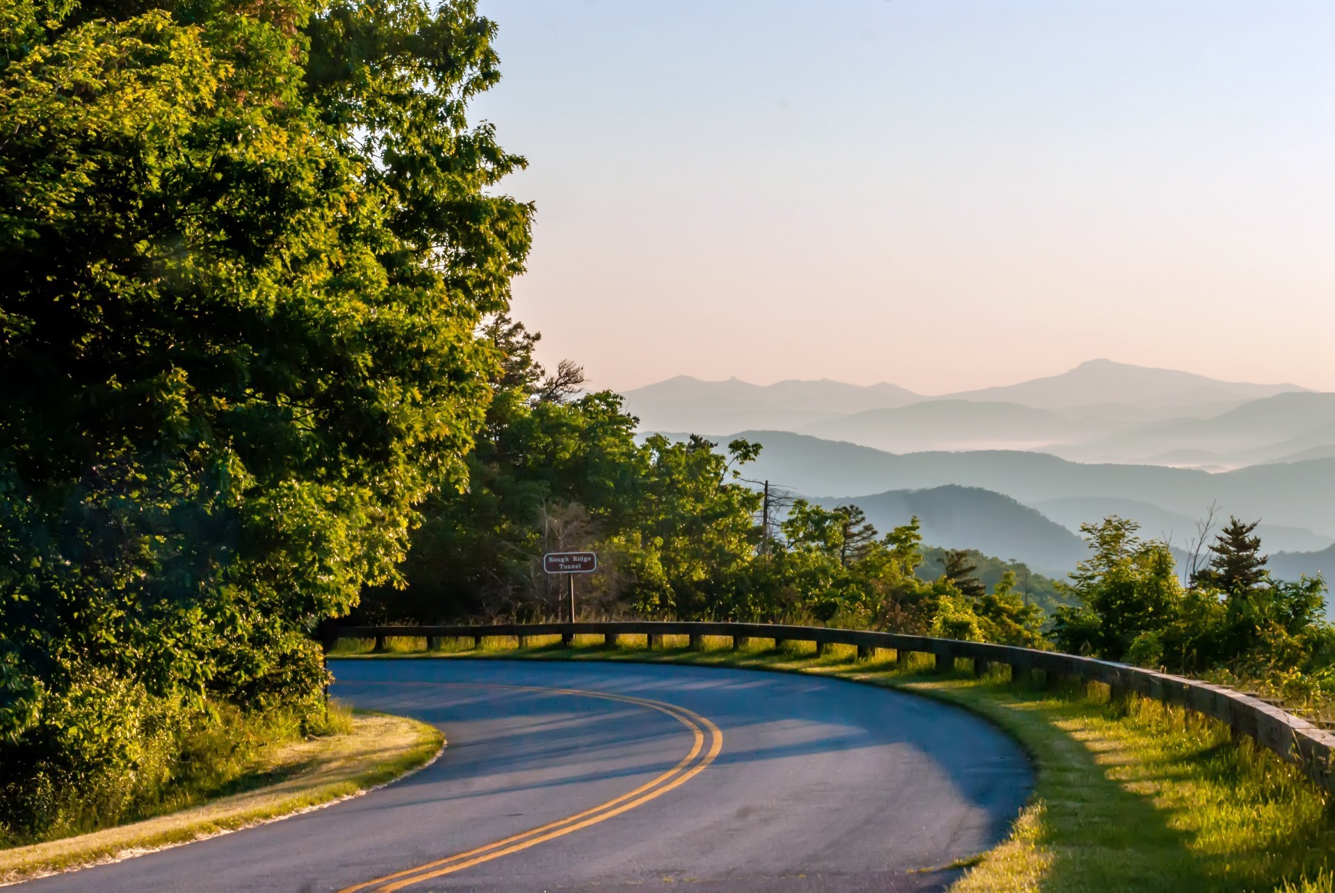Mountain road through the Blue Ridge near Asheville, North Carolina