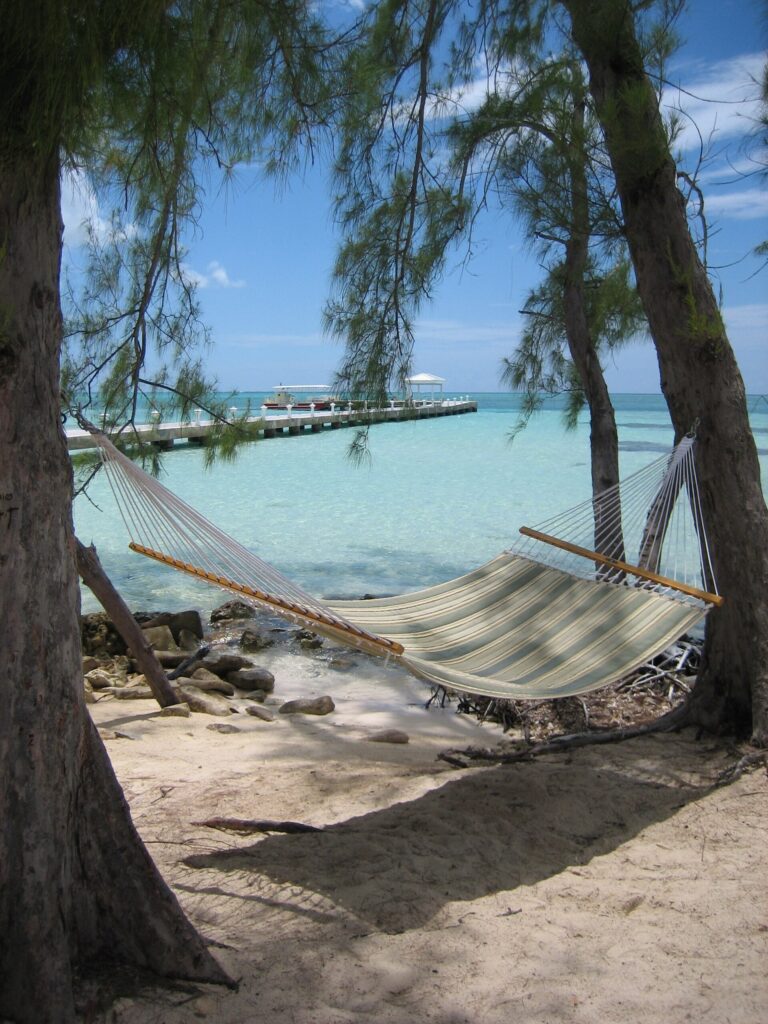 The white sand beach and turquoise water at Rum Point on Grand Cayman