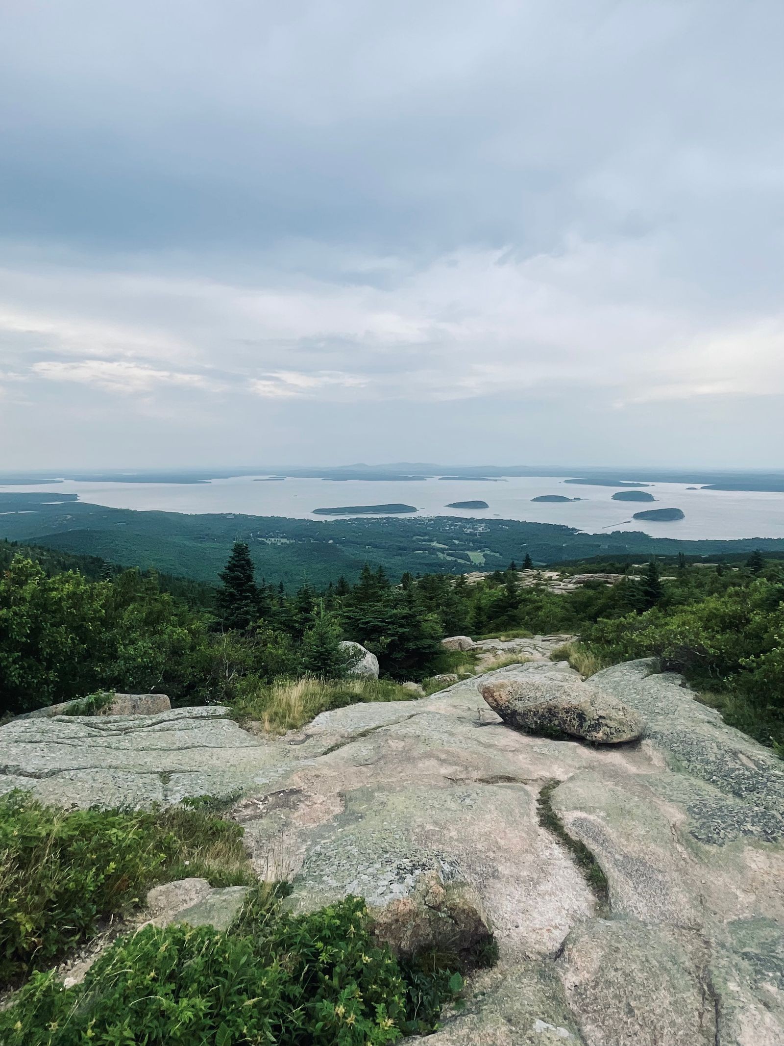 Panoramic view from Cadillac Mountain summit, Acadia National Park