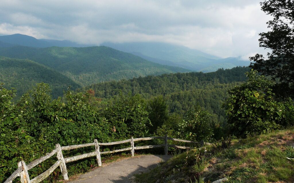 Mountain ridges above Cataloochee Valley in Great Smoky Mountains National Park