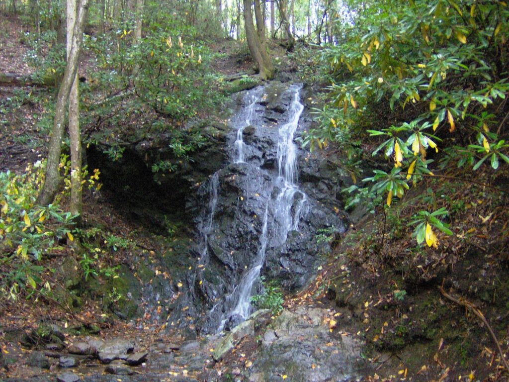 Cataract Falls near Sugarlands Visitor Center, reached by a short graded path
