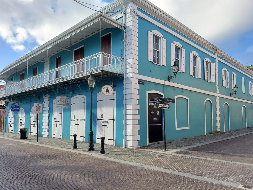 A commercial building along Main Street in Charlotte Amalie, St. Thomas