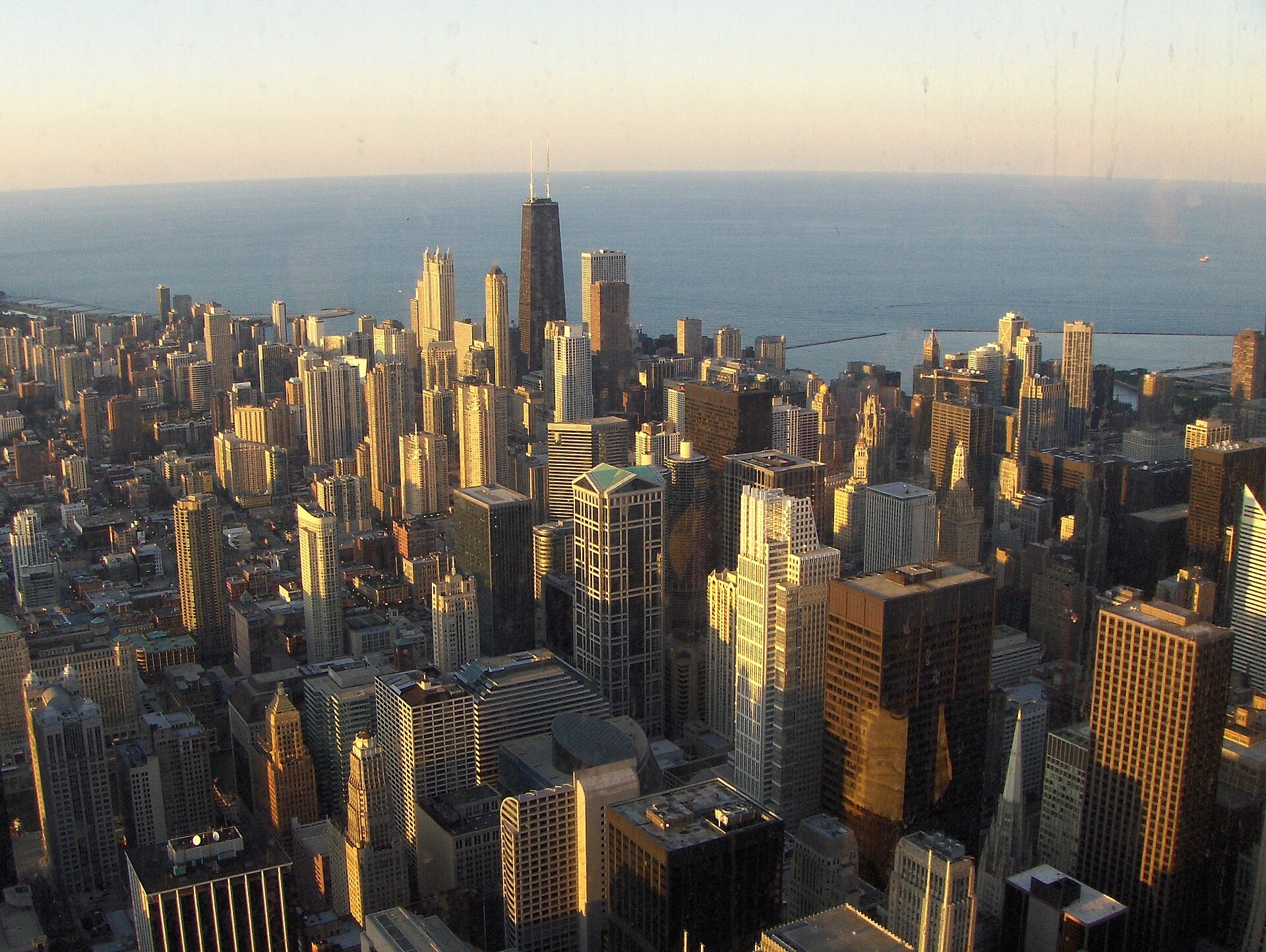 Downtown Chicago and the Loop seen from the Willis Tower Skydeck