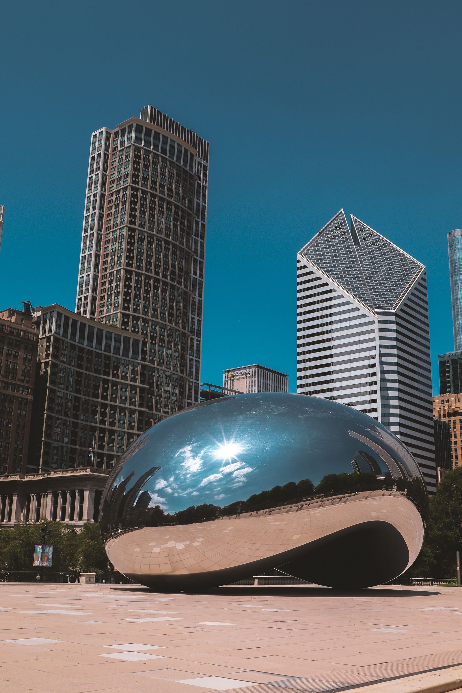 Cloud Gate, the reflective sculpture known as the Bean, in Chicago's Millennium Park