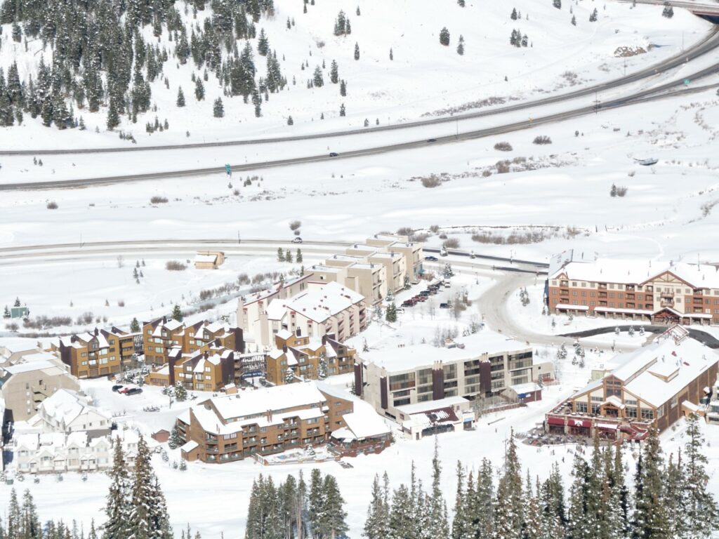 The East Village base area at Copper Mountain, Colorado