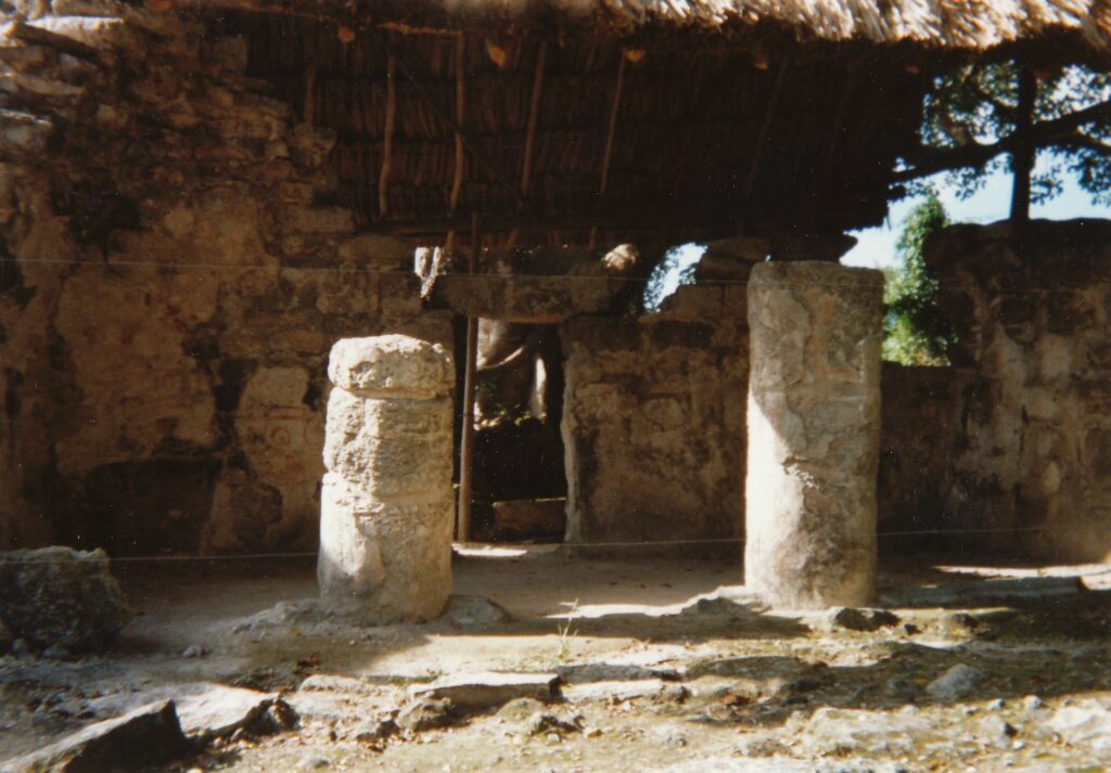Stone Maya ruins at the San Gervasio archaeological site on Cozumel