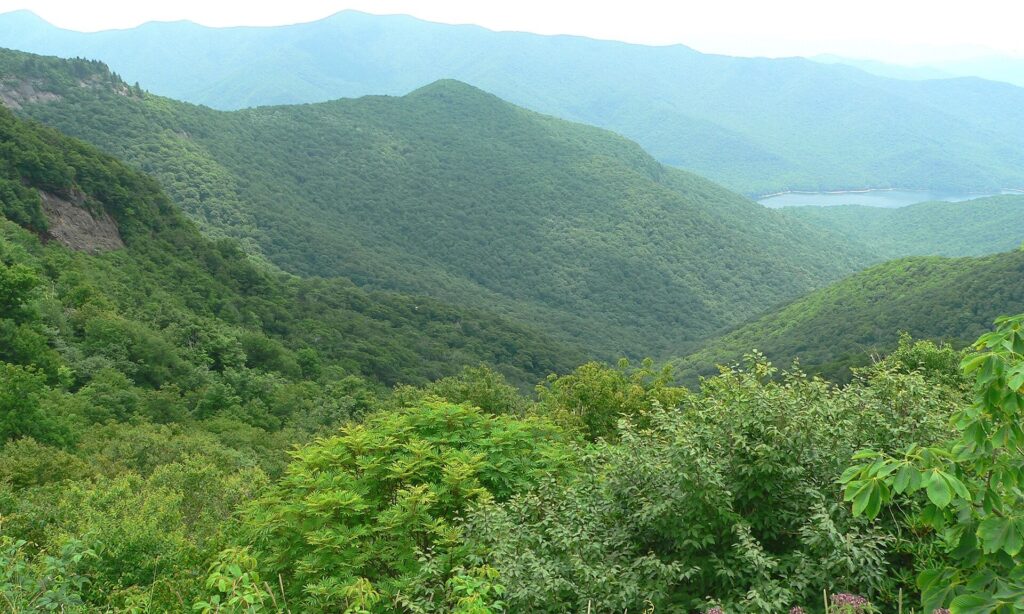 Ridgelines along the Blue Ridge Parkway near Craggy Gardens, close to Mount Mitchell
