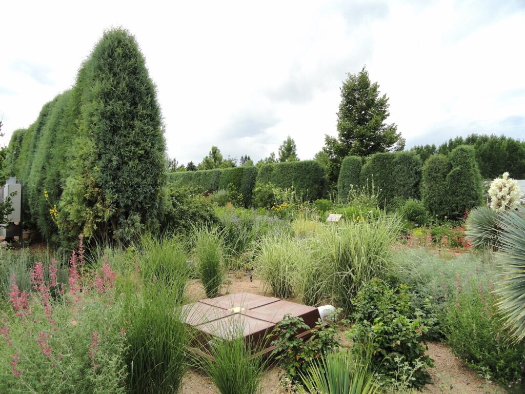 Garden beds and a path at Denver Botanic Gardens on York Street