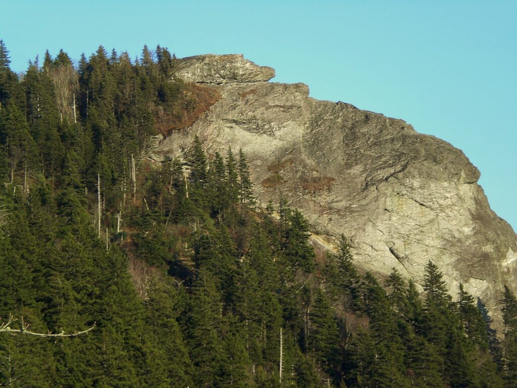 The rocky summit of Devil's Courthouse along the Blue Ridge Parkway