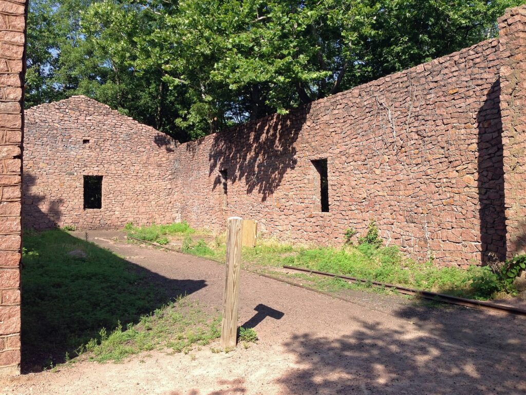 Stone engine house ruins from the old quarry at Elephant Rocks State Park