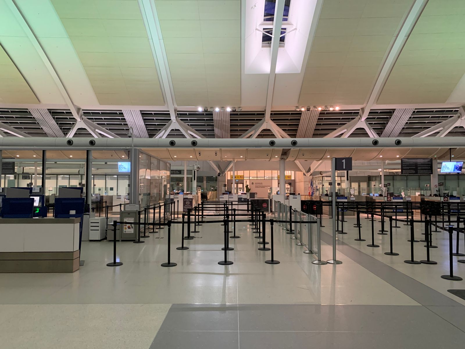 Empty airport terminal gate area