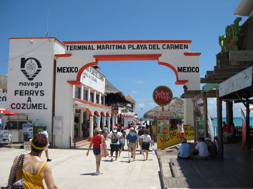 The ferry terminal at Playa del Carmen where boats depart for Cozumel