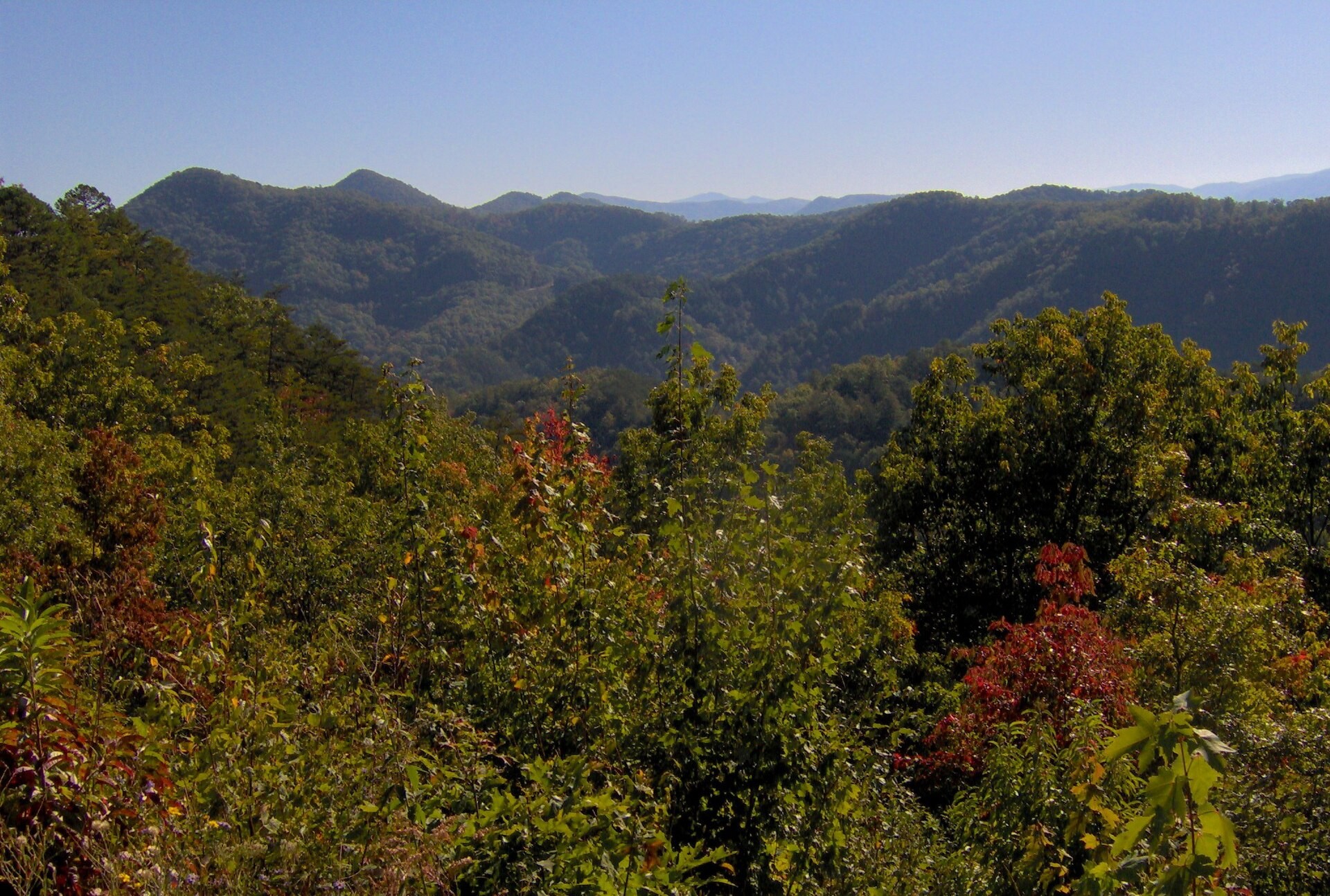 A wide mountain overlook view along the Foothills Parkway West