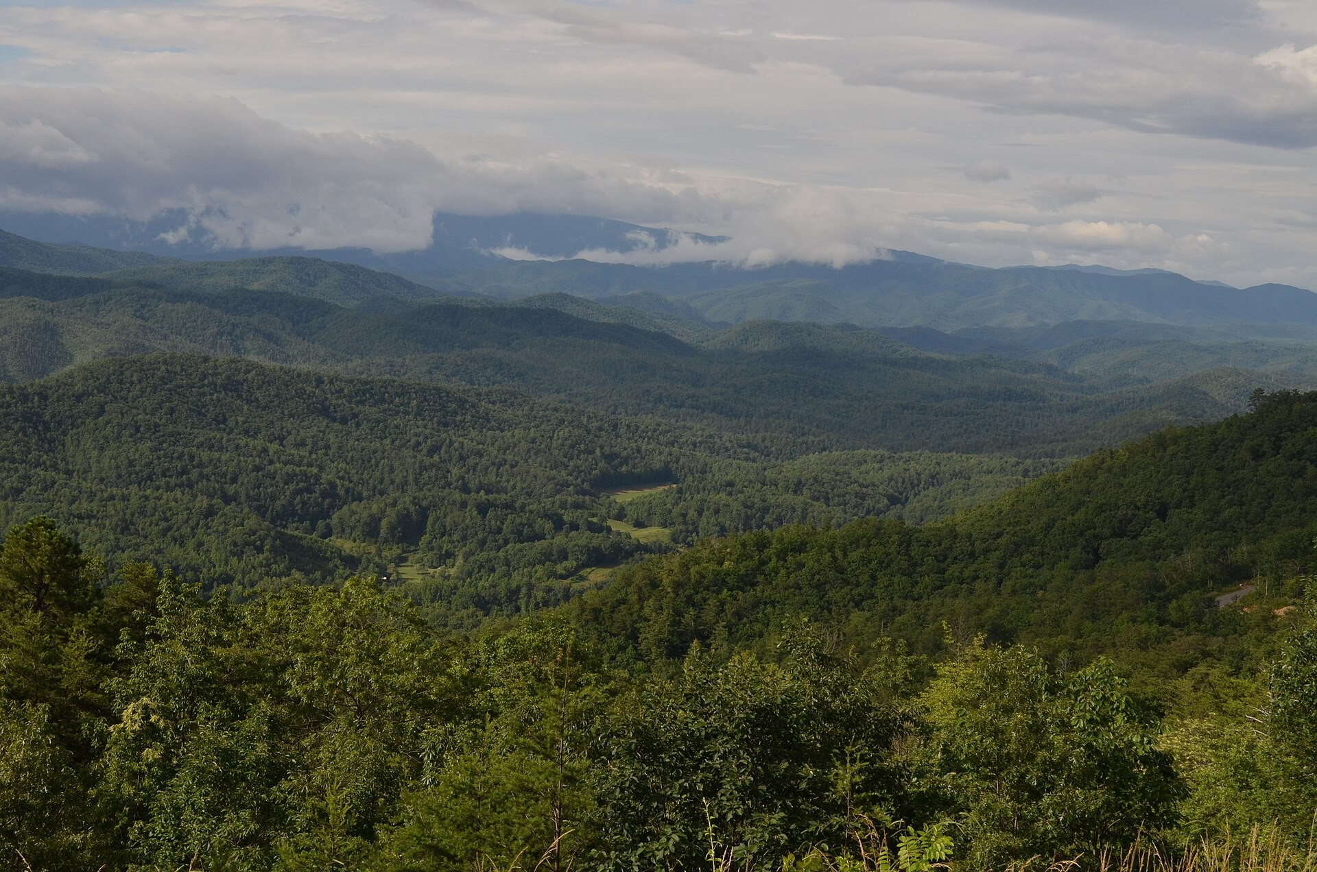 A scenic overlook along the Foothills Parkway near Townsend, Tennessee