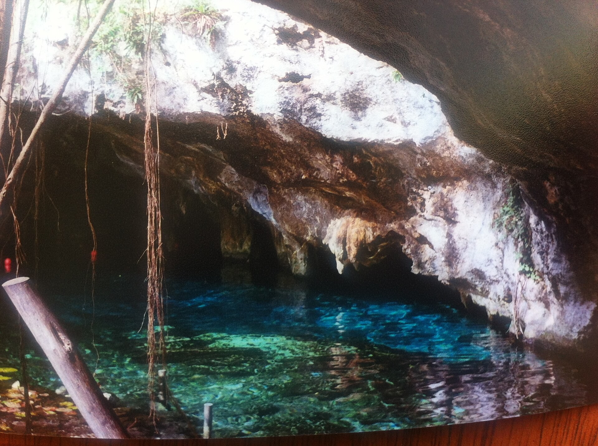 Turquoise water and stone steps at Gran Cenote near Tulum, Mexico