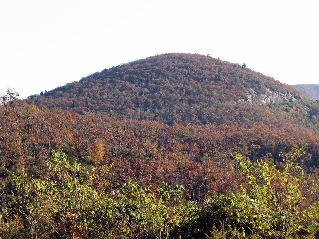 Autumn color seen from an overlook at Graveyard Fields on the Blue Ridge Parkway in North Carolina