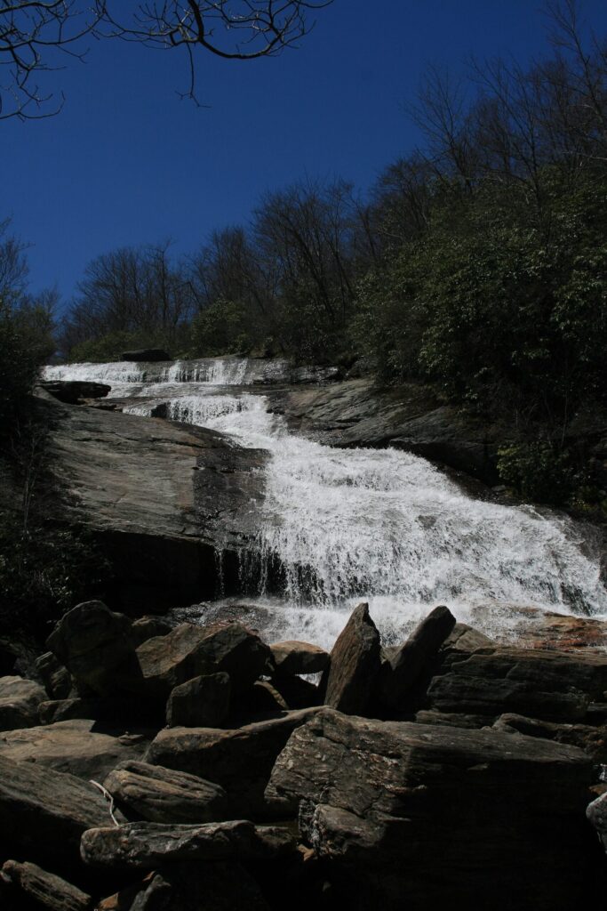 A waterfall in the Graveyard Fields valley off the Blue Ridge Parkway