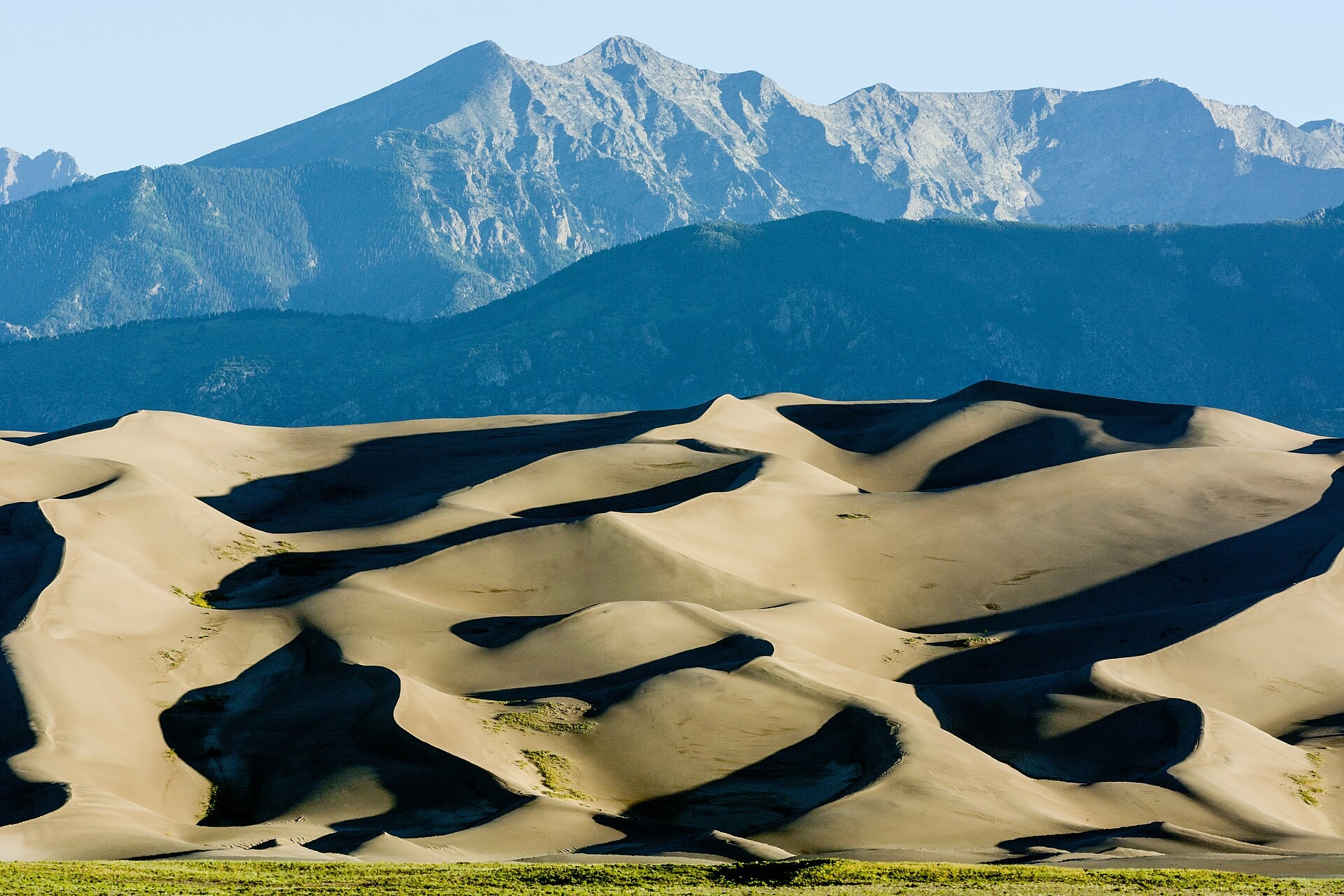 Rippled sand ridges of the dunefield at Great Sand Dunes National Park