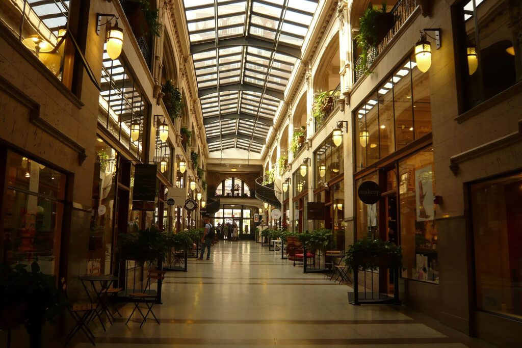 Shops inside the Grove Arcade in downtown Asheville
