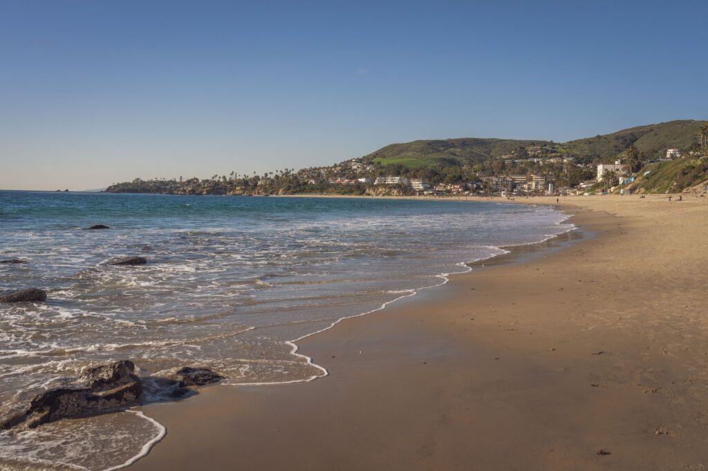 Laguna Beach coastline with coves below the cliffs