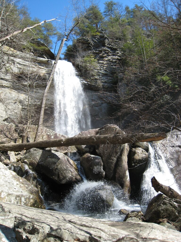 Laurel Falls cascading over rock ledges in Great Smoky Mountains National Park