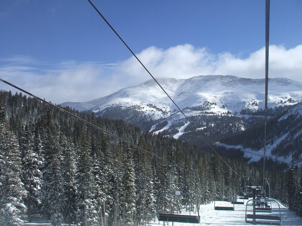 Loveland Valley, the dedicated beginner area at Loveland Ski Area, Colorado, seen from lift 8