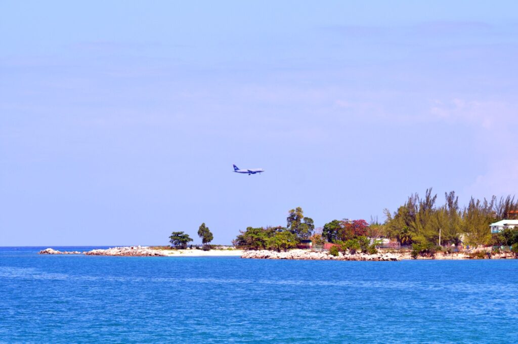 Aircraft on final approach into Montego Bay, Jamaica