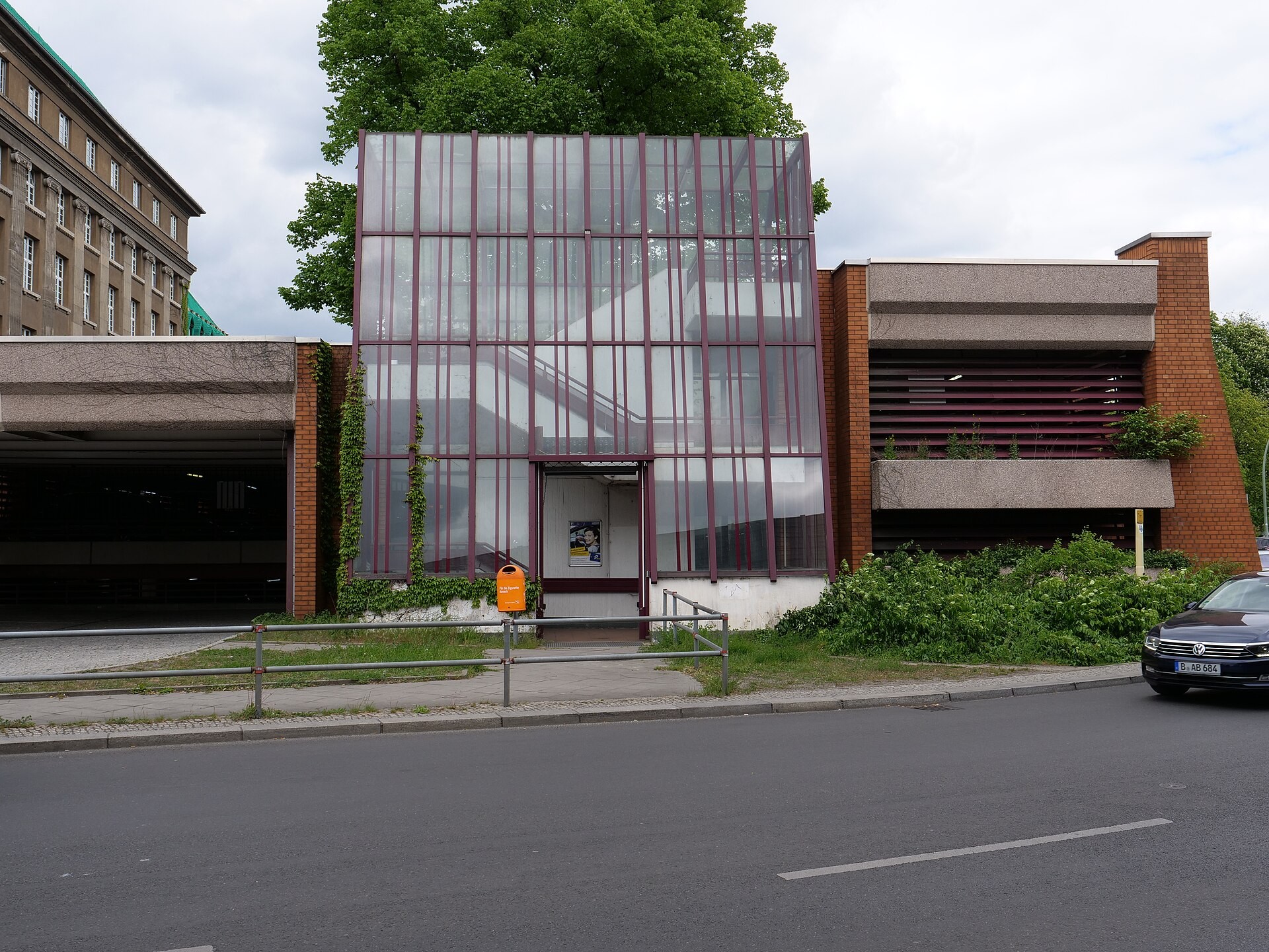 Entrance of a multi-level parking garage
