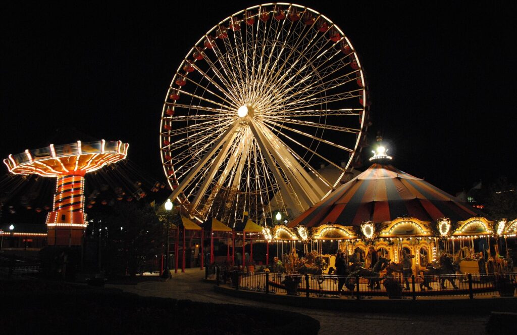 The Ferris wheel at Navy Pier on the Chicago lakefront