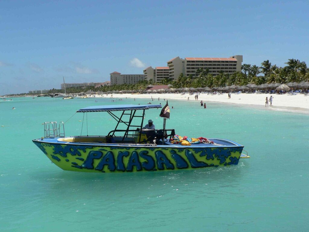 Resorts along Palm Beach in Aruba