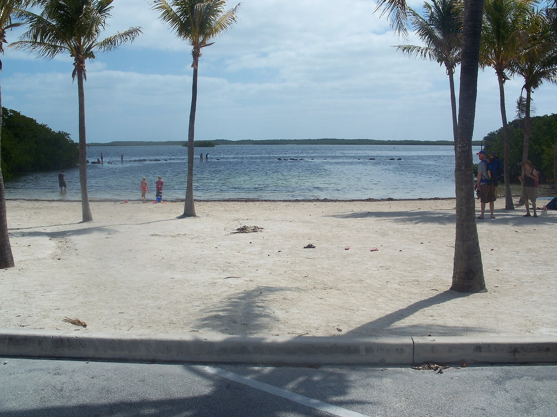 The small beach at John Pennekamp Coral Reef State Park in Key Largo