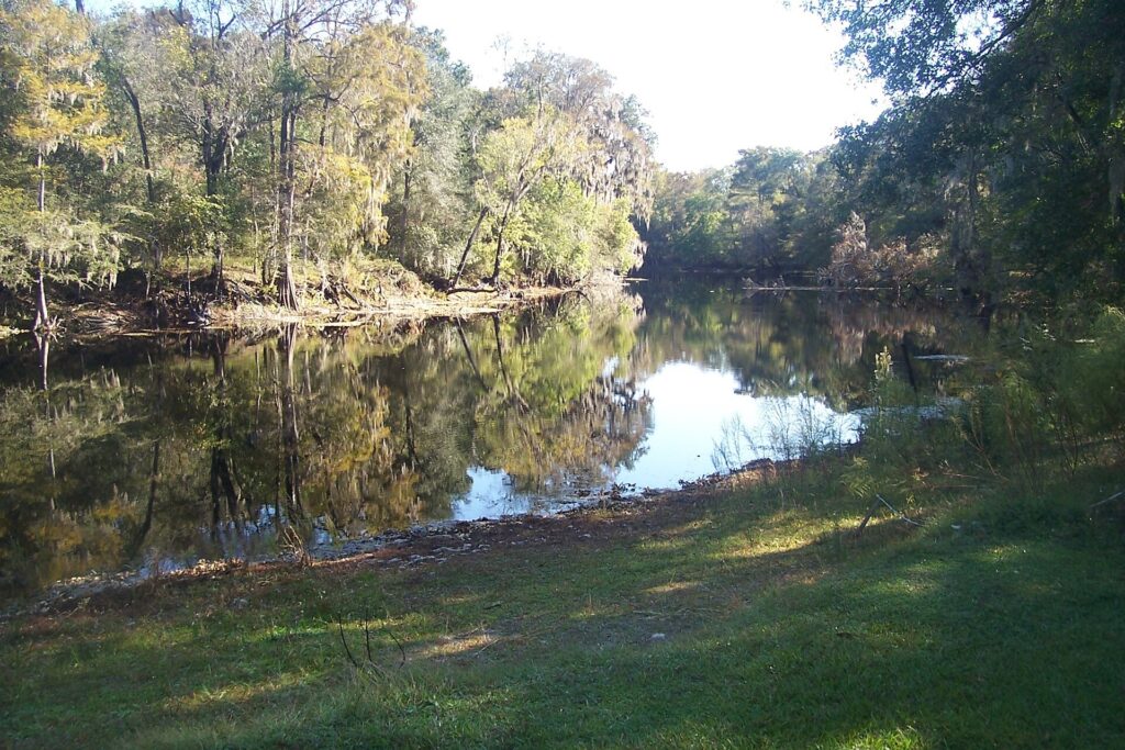 Clear spring water at Poe Springs Park near High Springs, Florida