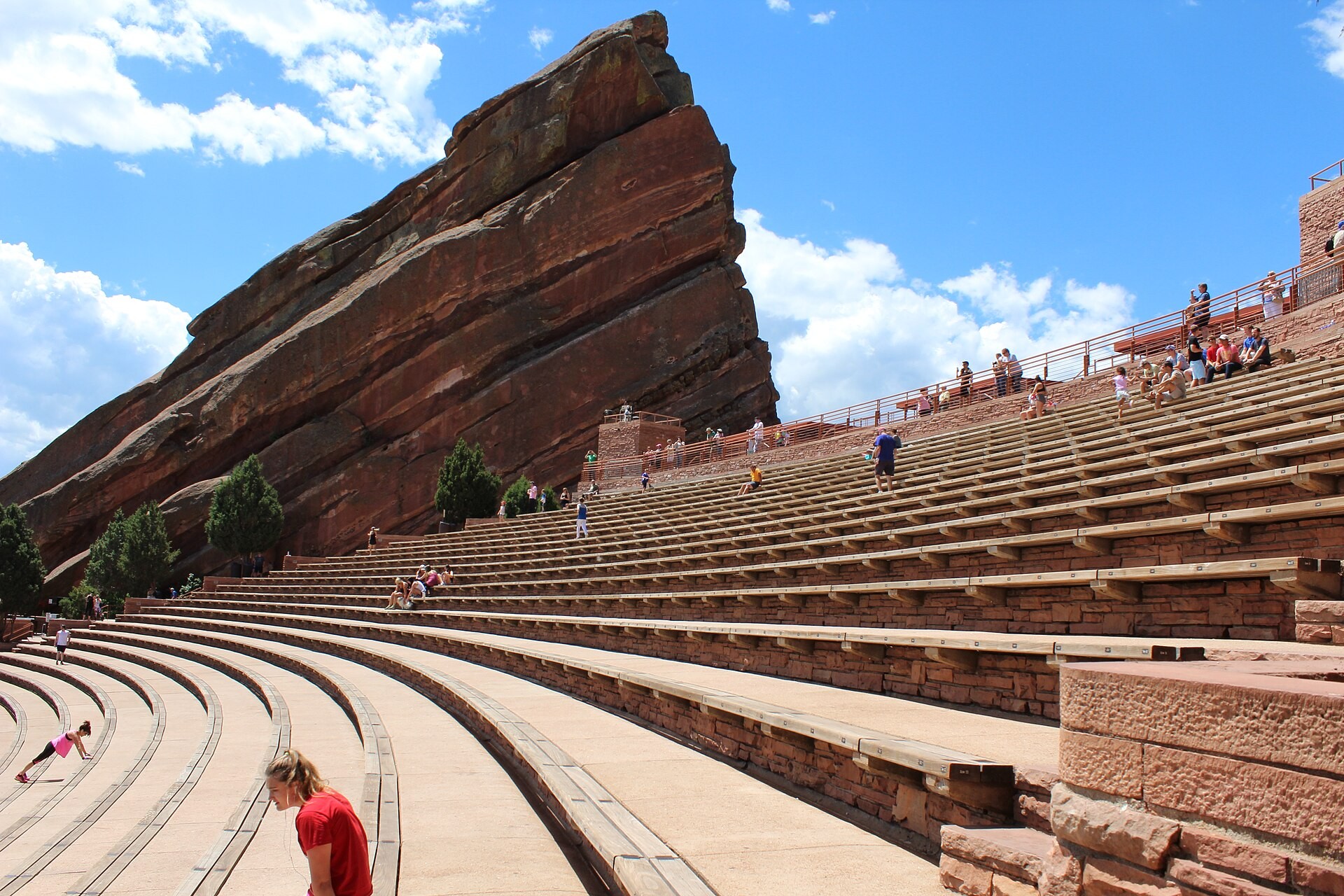 Red Rocks Amphitheatre seating and stage between the sandstone monoliths near Morrison, Colorado