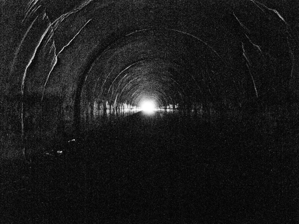 Looking through the Road to Nowhere pedestrian tunnel near Fontana Lake