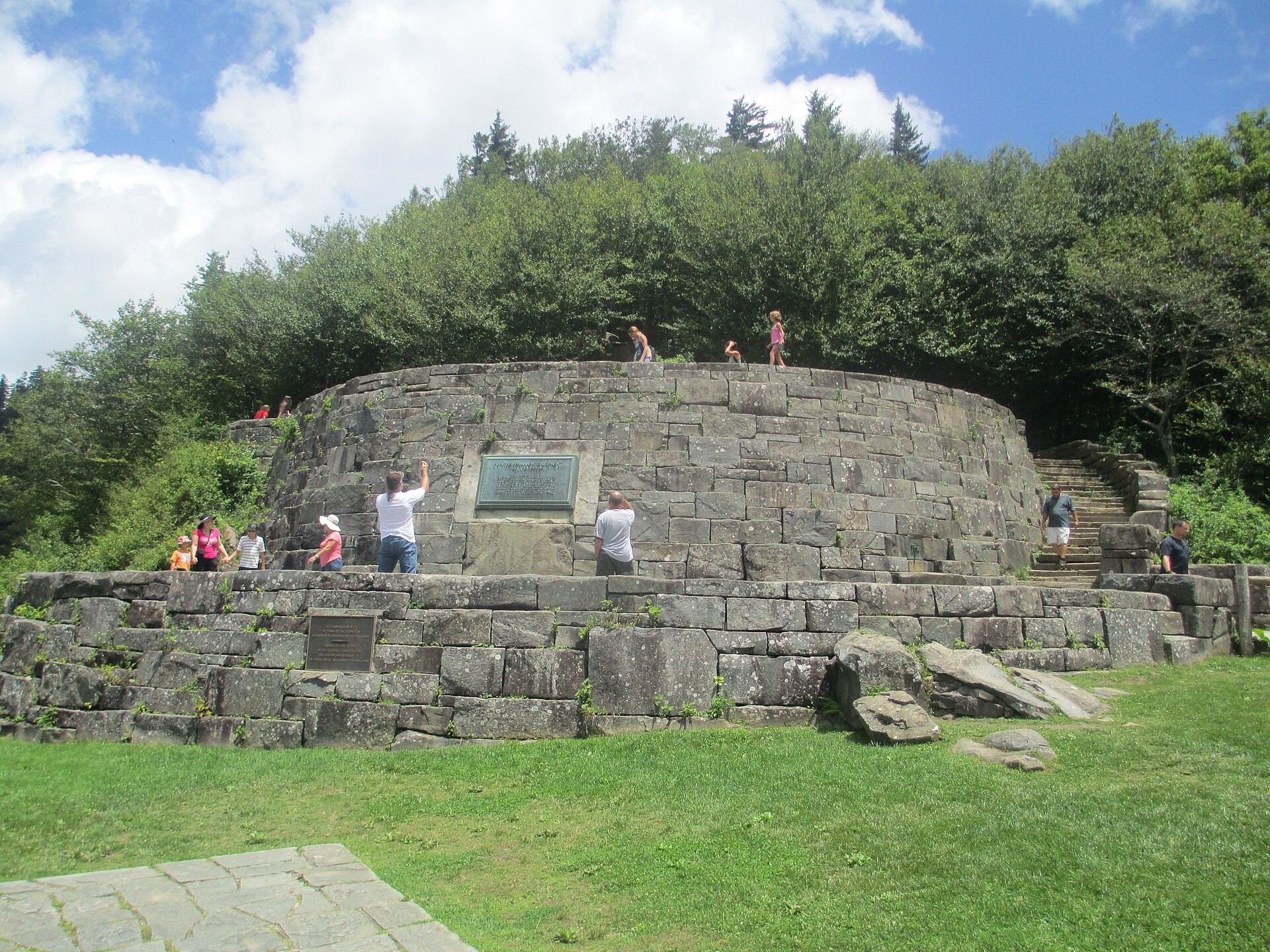 The Rockefeller Memorial plaque and overlook at Newfound Gap on Newfound Gap Road