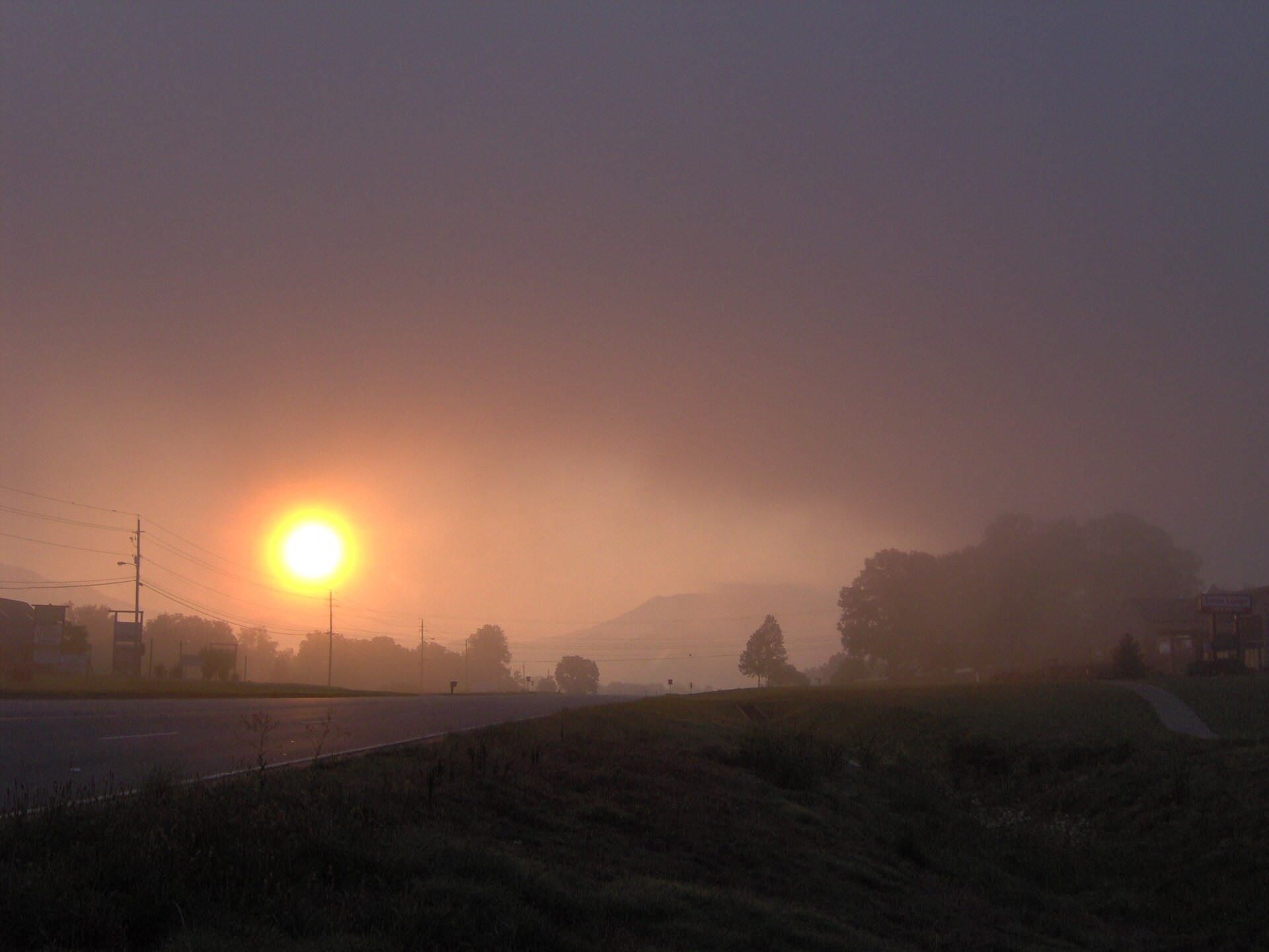 Sunrise light over the Tuckaleechee Cove valley near Townsend, Tennessee