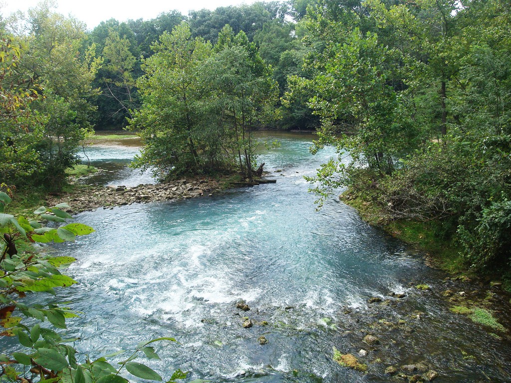 Welch Spring flowing into the Current River in Ozark National Scenic Riverways