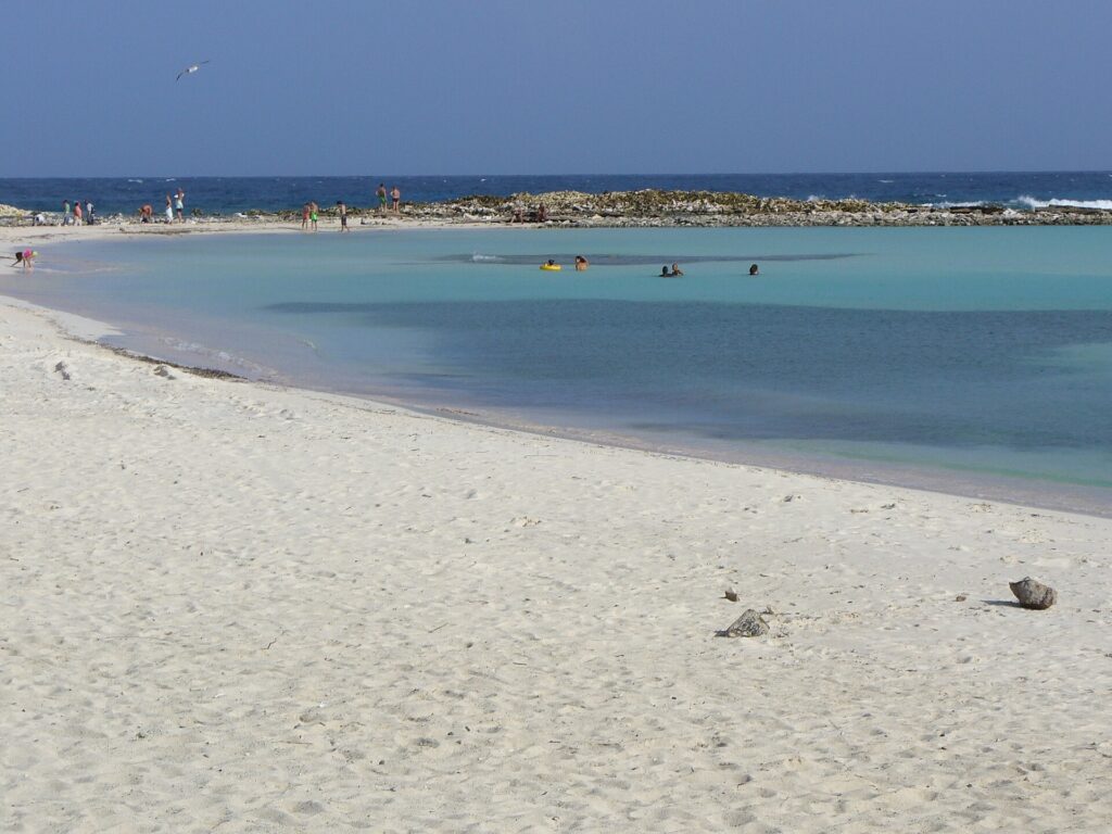 Baby Beach on the south end of Aruba with shallow calm turquoise water