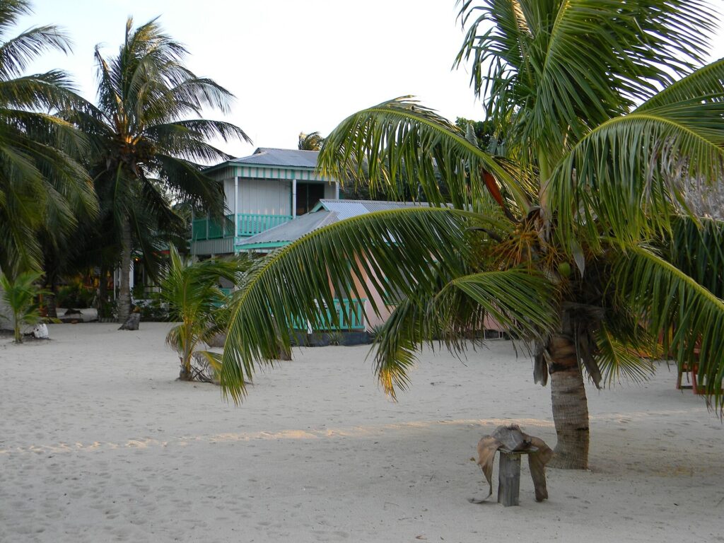 Beach front at Placencia in the Stann Creek District, Belize