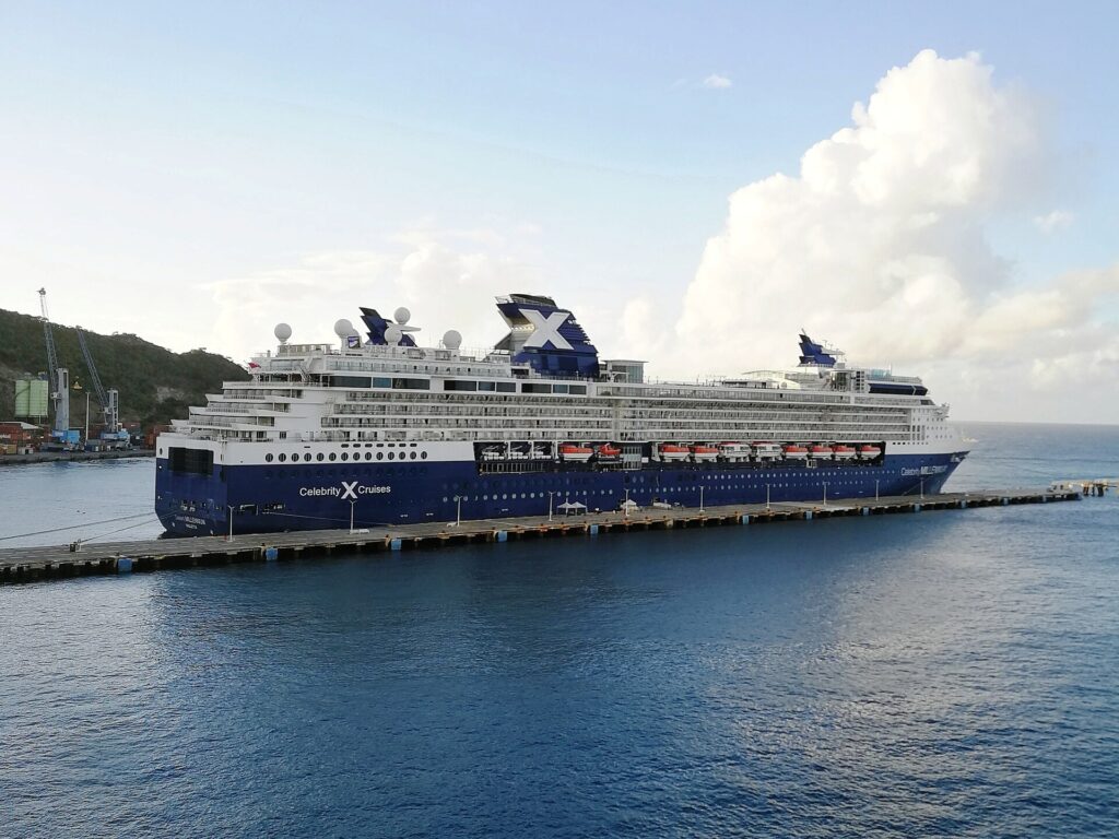 Cruise ship alongside the pier at Philipsburg, St. Maarten