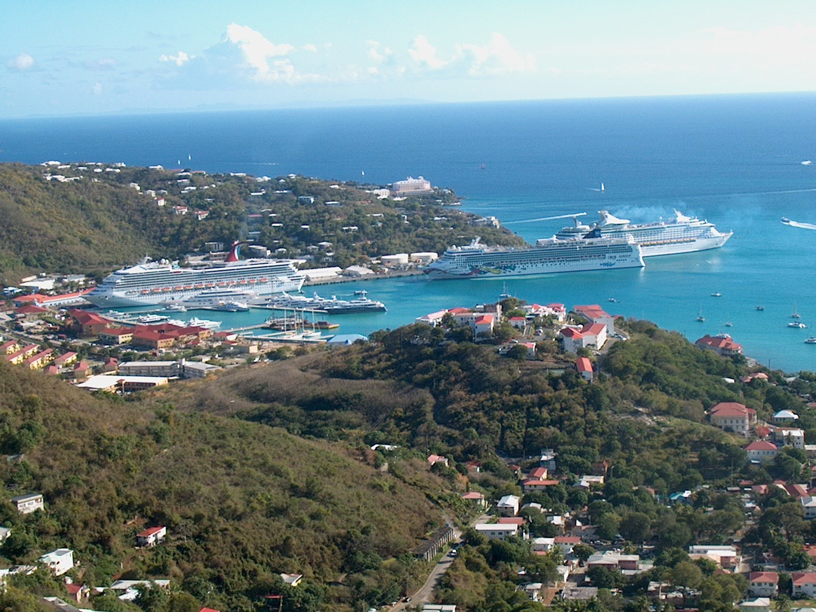 Cruise ships in Charlotte Amalie Harbor, St. Thomas, U.S. Virgin Islands