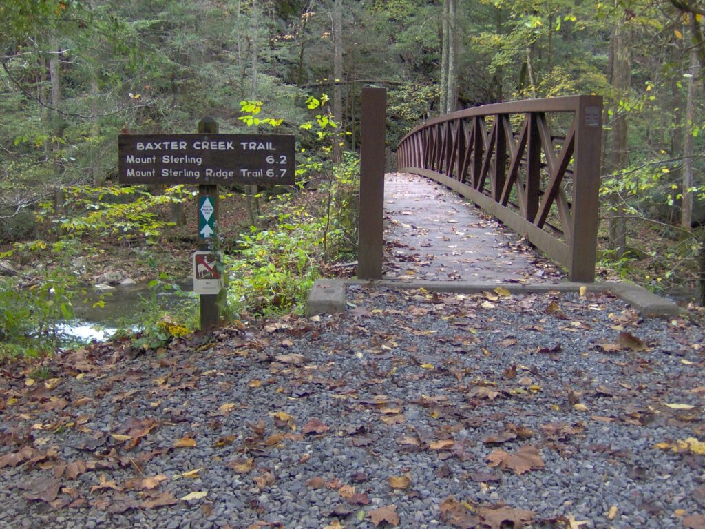 Baxter Creek Trailhead at the Big Creek day use area in Great Smoky Mountains National Park