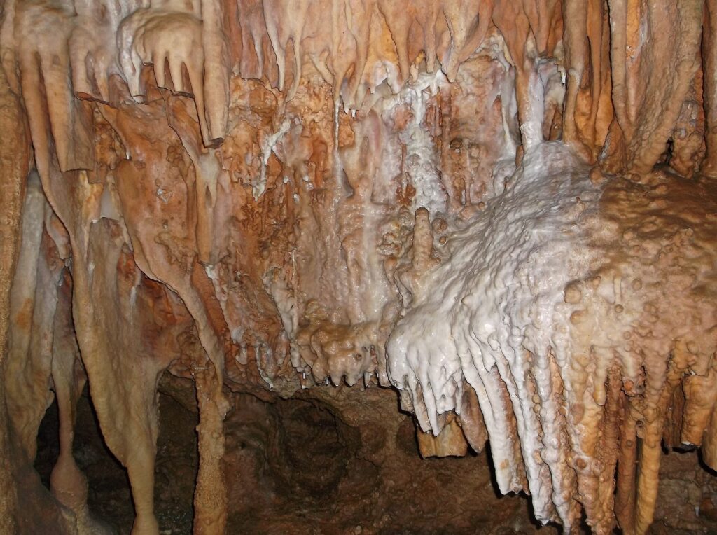 Rock formations inside Bridal Cave near Camdenton, Missouri