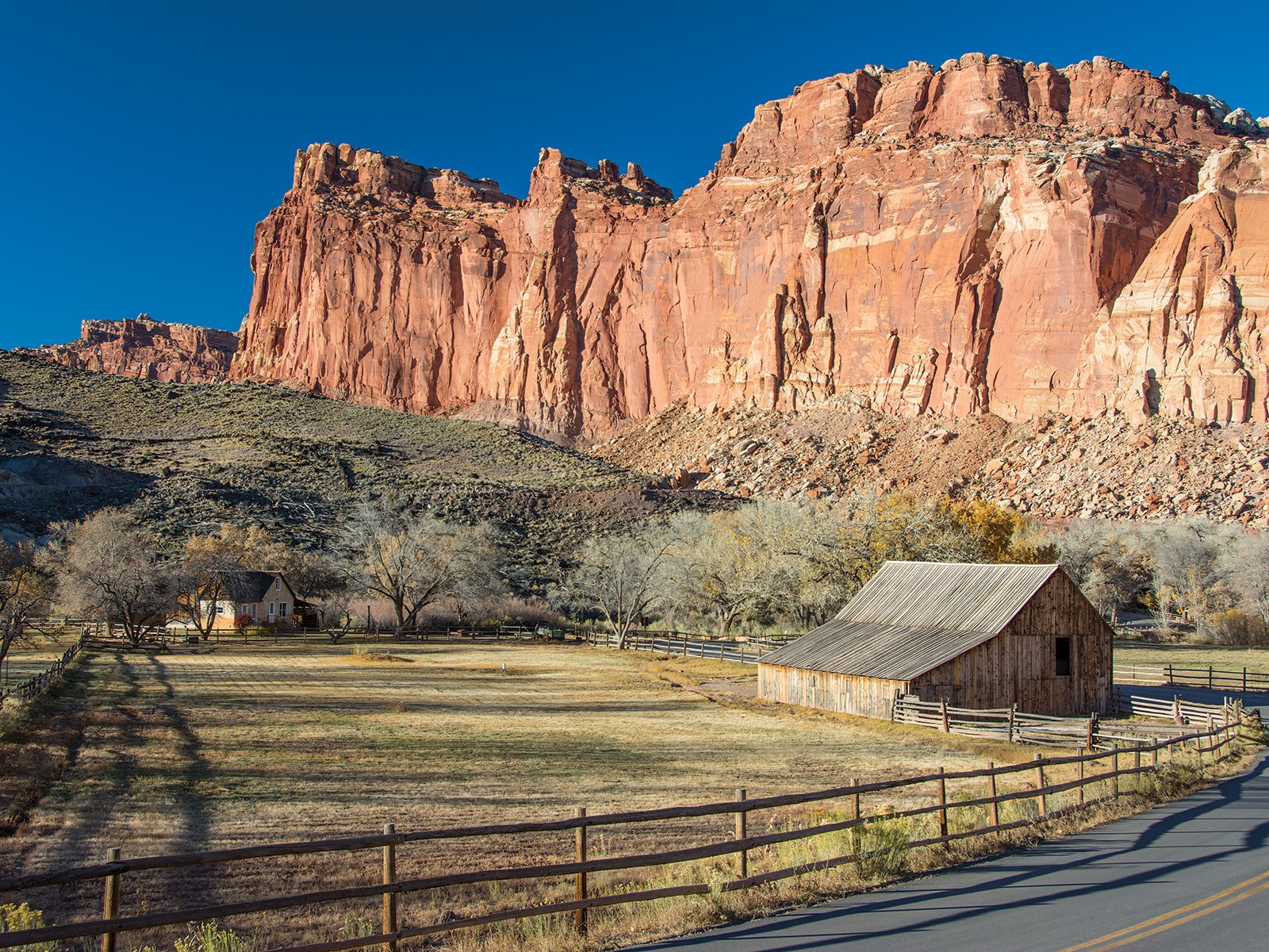 Gifford House and Pendleton Barn at Fruita in Capitol Reef National Park, Utah