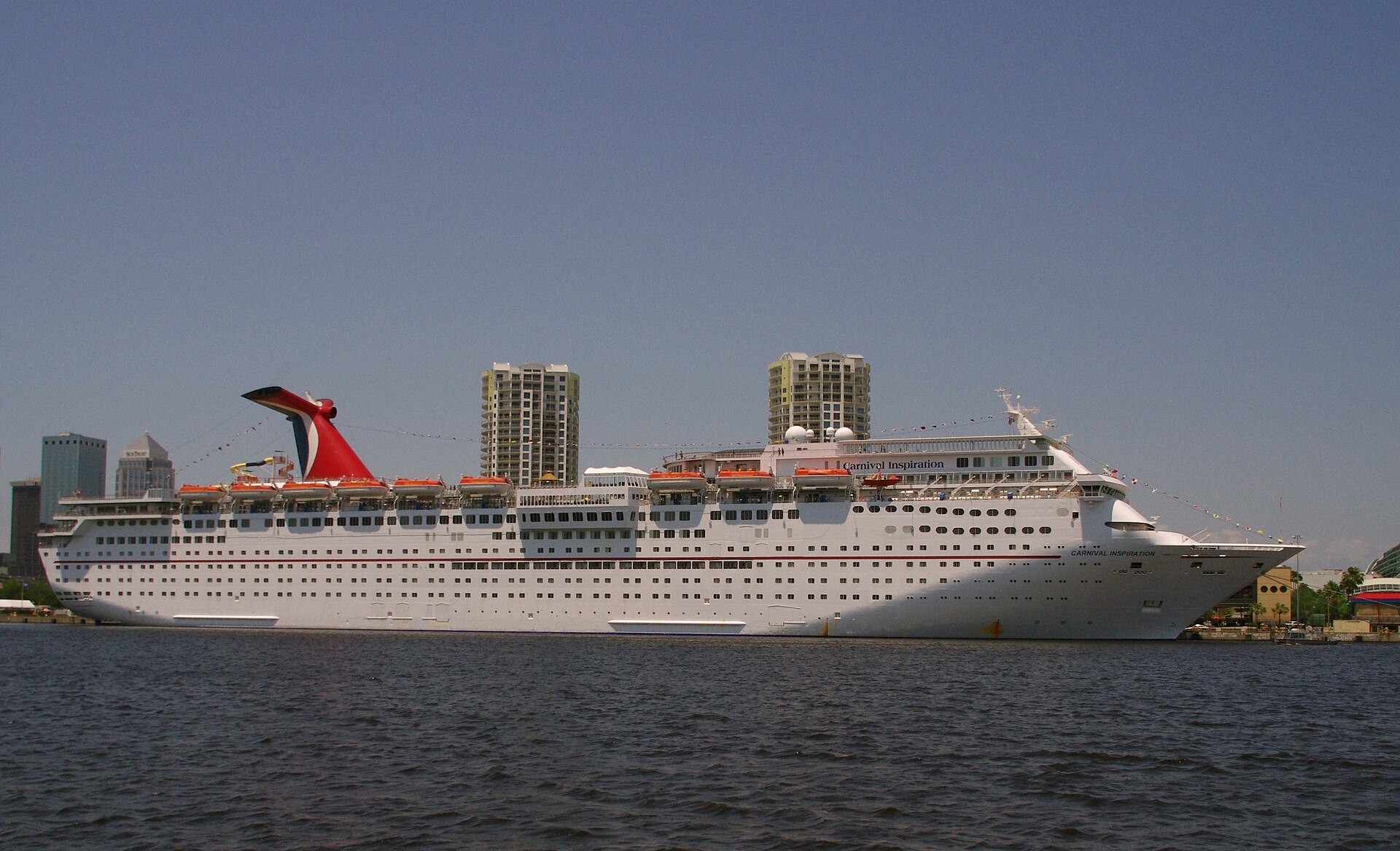 Carnival Inspiration cruise ship at the port of Tampa, Florida