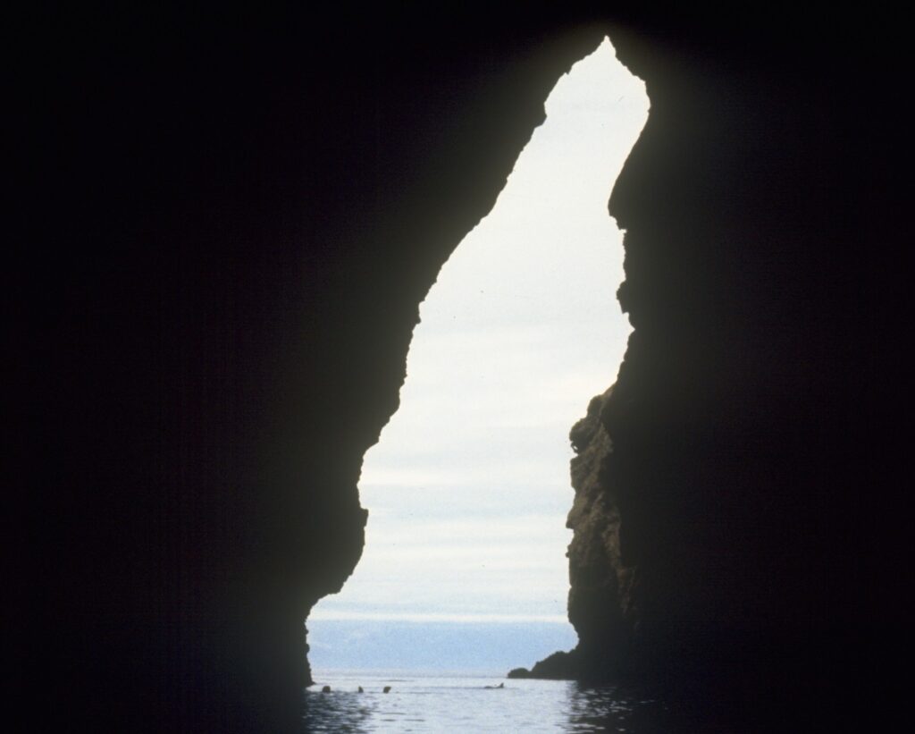 View out of Painted Cave toward the sea on Santa Cruz Island