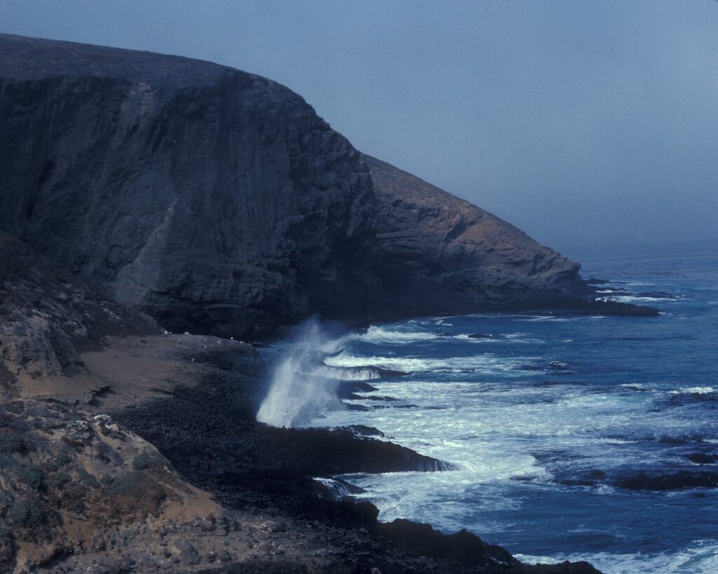 Cliff coast and surf on Santa Barbara Island, Channel Islands National Park