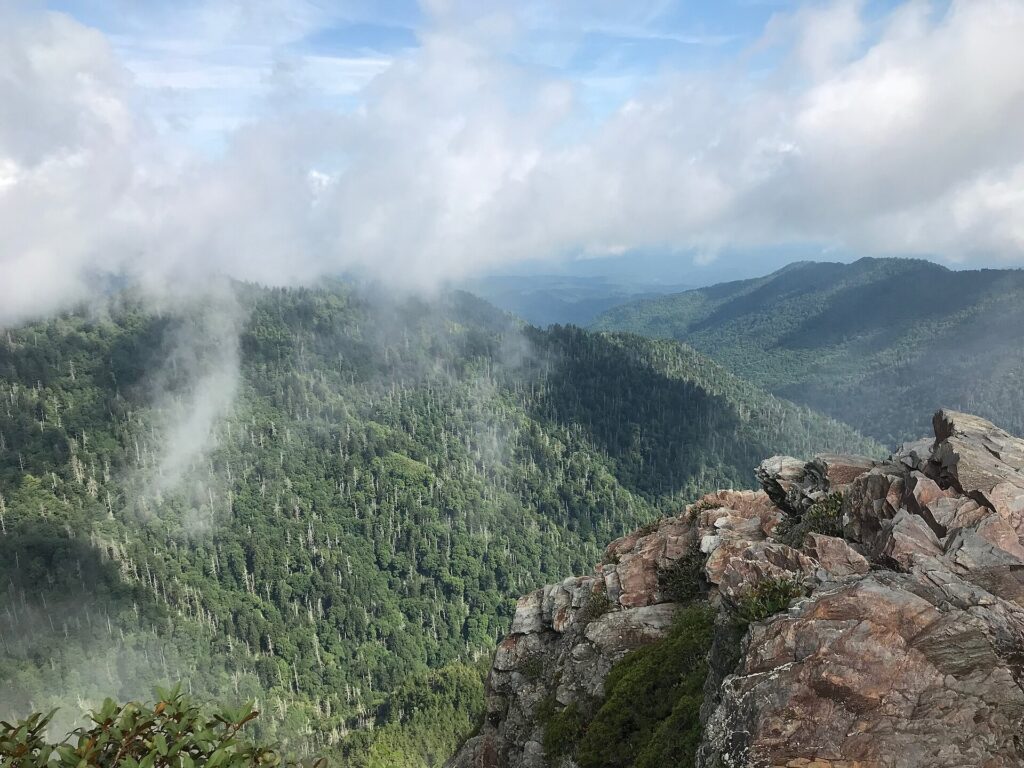 Charlies Bunion rock outcrop on the Appalachian Trail in the Smokies