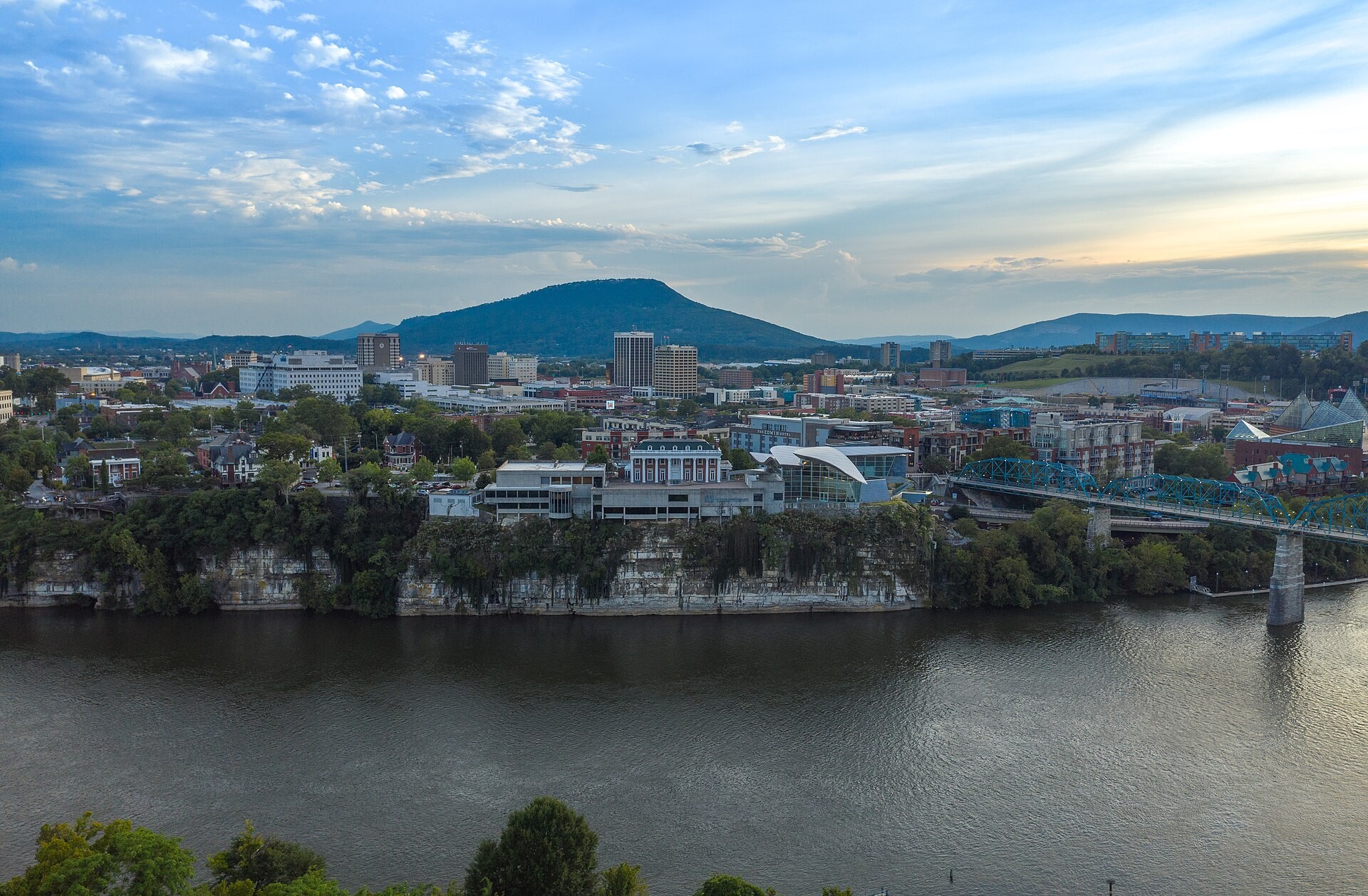Downtown Chattanooga skyline seen across the Tennessee River from the North Shore
