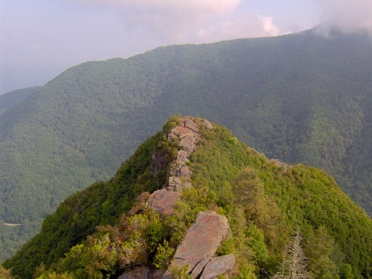 The lower peak of Chimney Tops in Great Smoky Mountains National Park